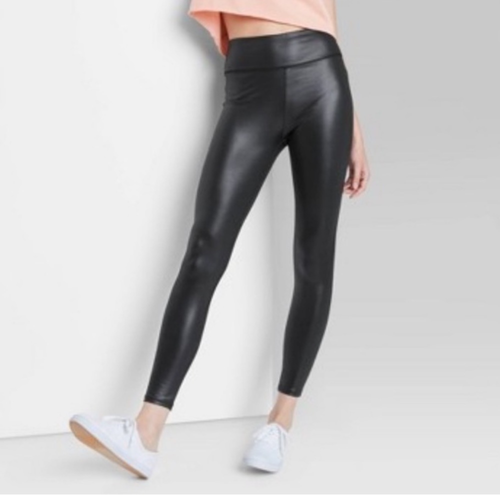 Wild Fable High Rise Liquid Leggings Black Size XL